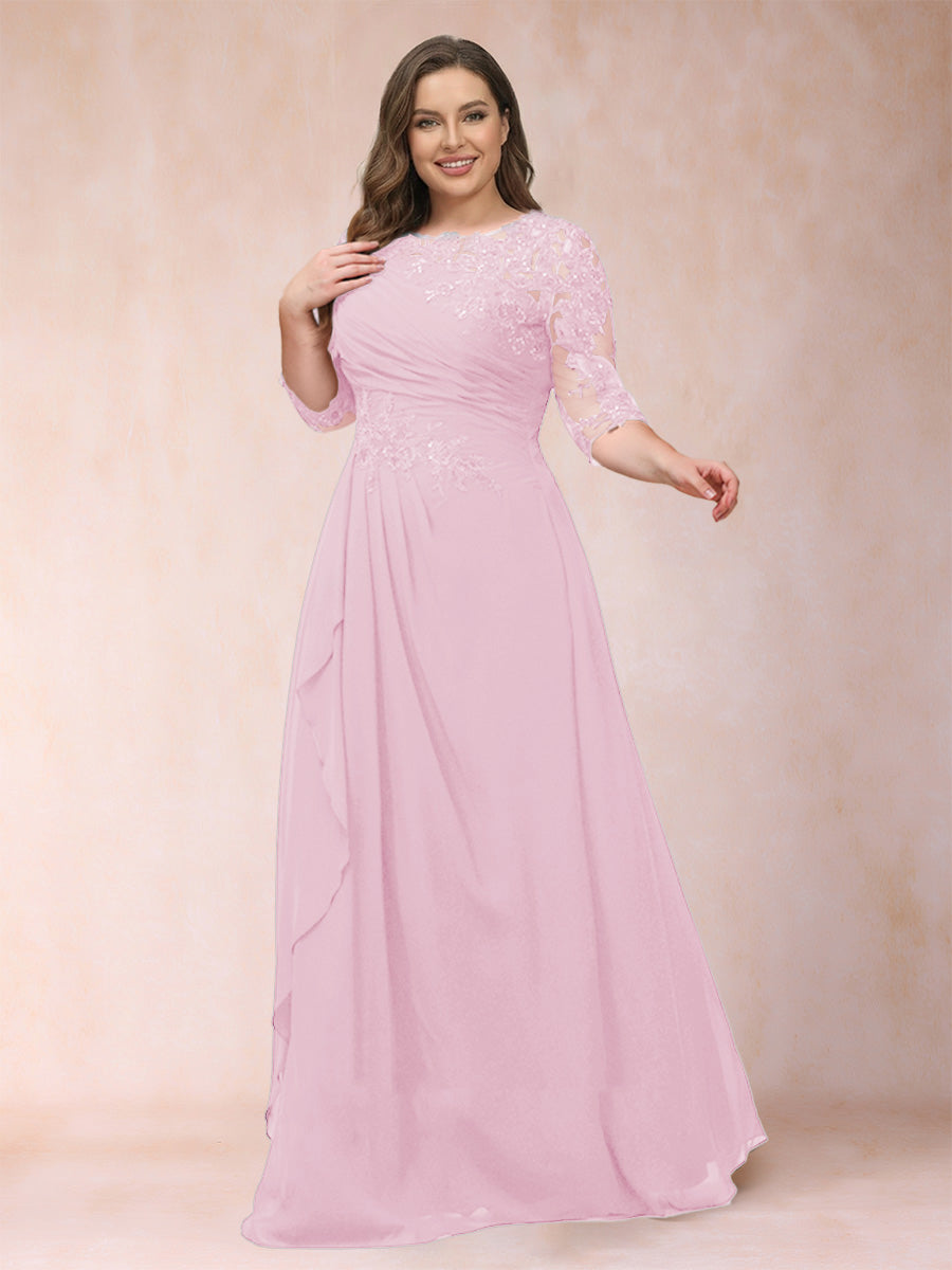 Demi June Hot Pink front view mother of the bride dress