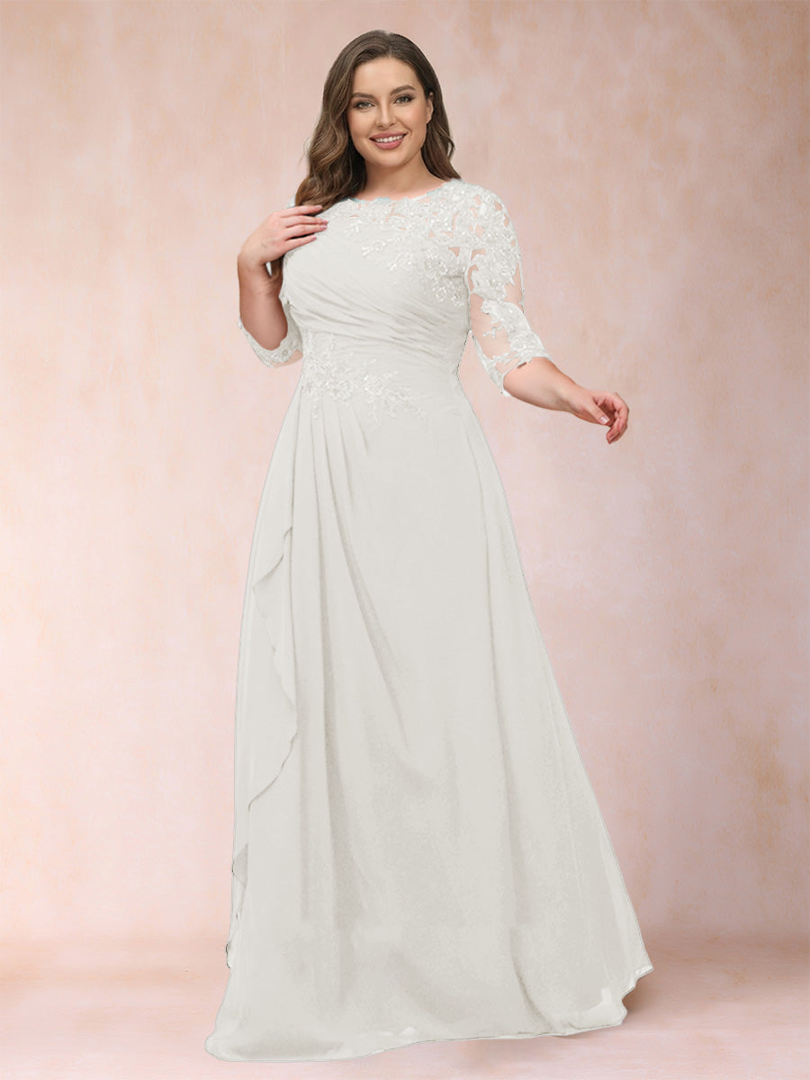 Demi June Ivory front view mother of the bride dress