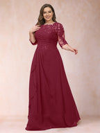 Demi June Burgundy back view mother of the bride dress