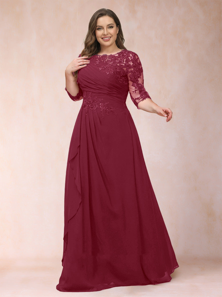 Demi June Burgundy back view mother of the bride dress