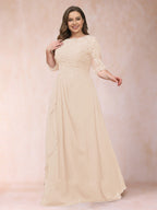 Demi June Champagne back view mother of the bride dress