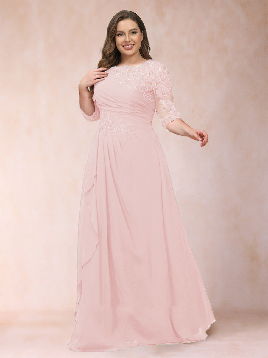 Demi June Pearl Pink front view mother of the bride dress