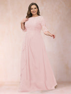 Demi June Pearl Pink front view mother of the bride dress