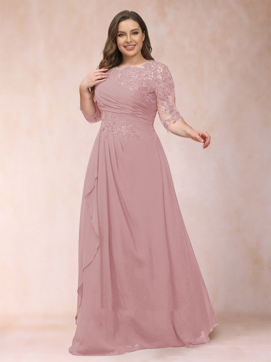 Demi June Mauve front view mother of the bride dress