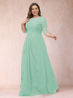 Demi June Mint Green front view mother of the bride dress