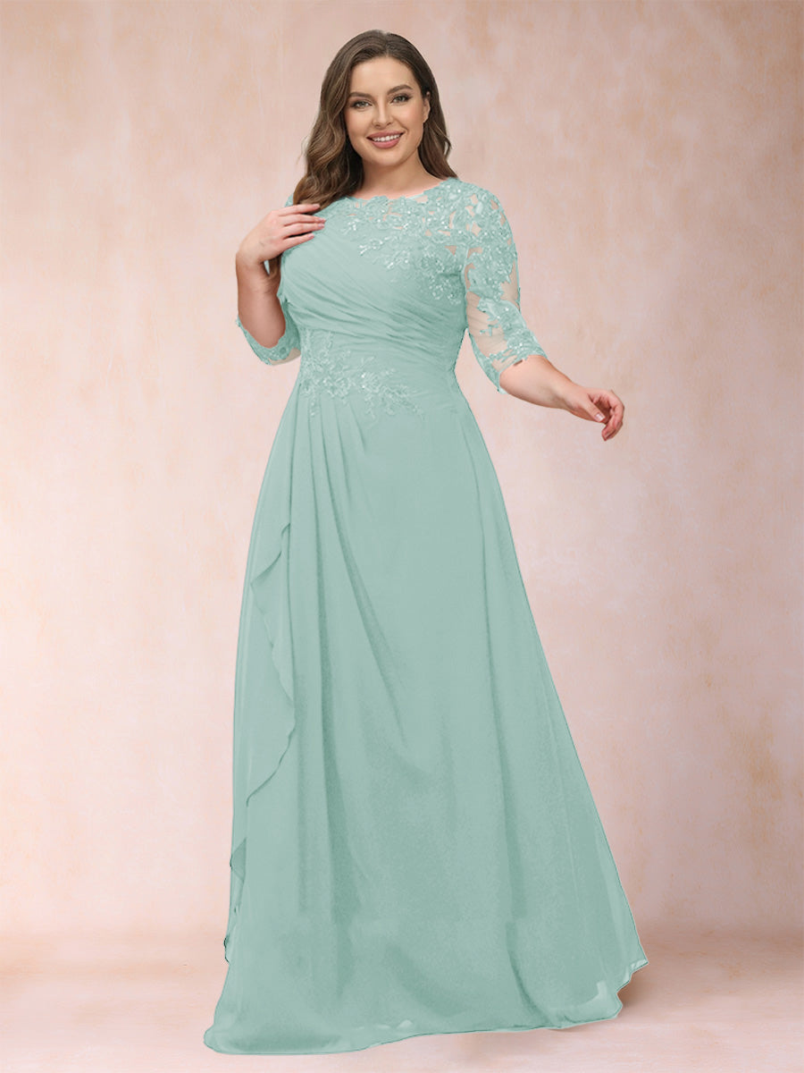 Demi June Pool Blue front view mother of the bride dress