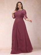 Demi June Plum front view mother of the bride dress