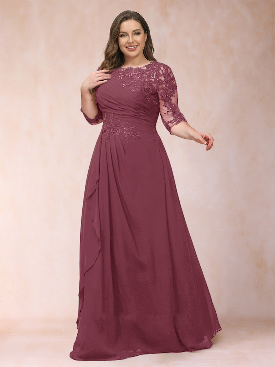 Demi June Plum front view mother of the bride dress