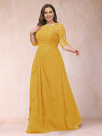 Demi June Gold back view mother of the bride dress