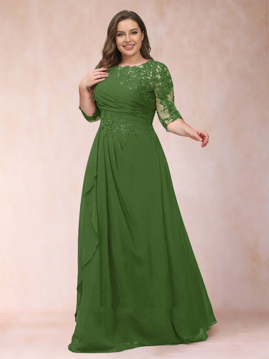 Demi June Olive Green front view mother of the bride dress