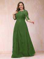 Demi June Olive Green front view mother of the bride dress