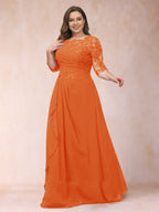 Demi June Orange front view mother of the bride dress