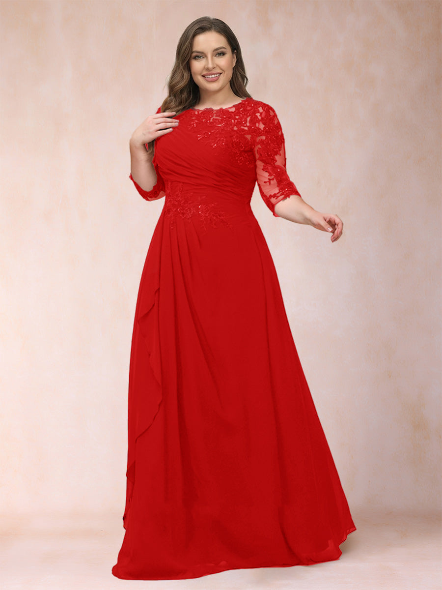 Demi June Red front view mother of the bride dress
