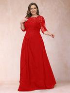 Demi June Red front view mother of the bride dress