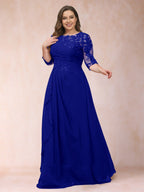 Demi June Royal Blue side view mother of the bride dress