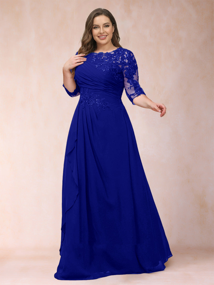 Demi June Royal Blue side view mother of the bride dress