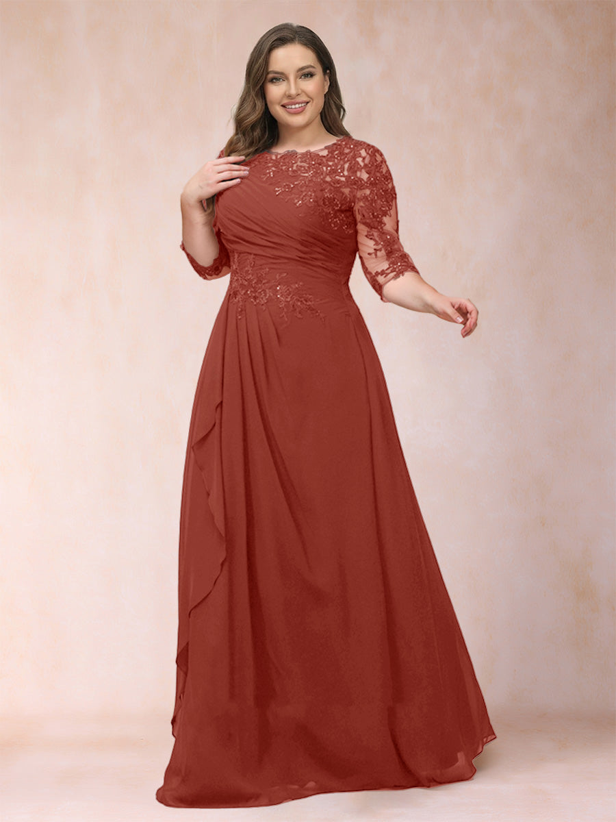 Demi June Rust front view mother of the bride dress