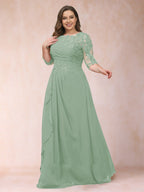 Demi June Sage Green back view mother of the bride dress
