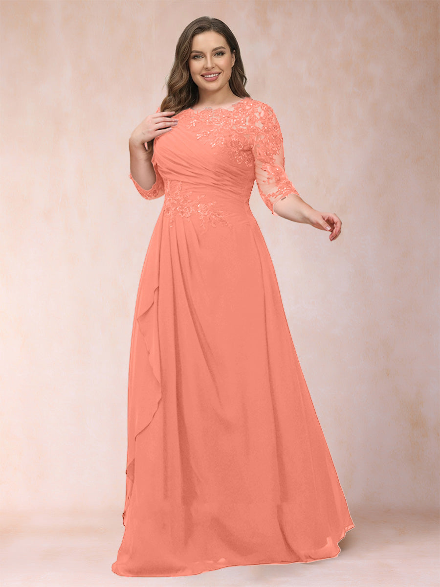 Demi June Coral back view mother of the bride dress