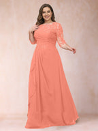 Demi June Coral back view mother of the bride dress