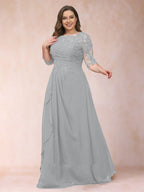 Demi June Silver front view mother of the bride dress