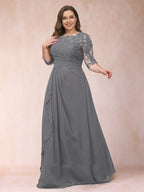 Demi June Steel Grey front view mother of the bride dress