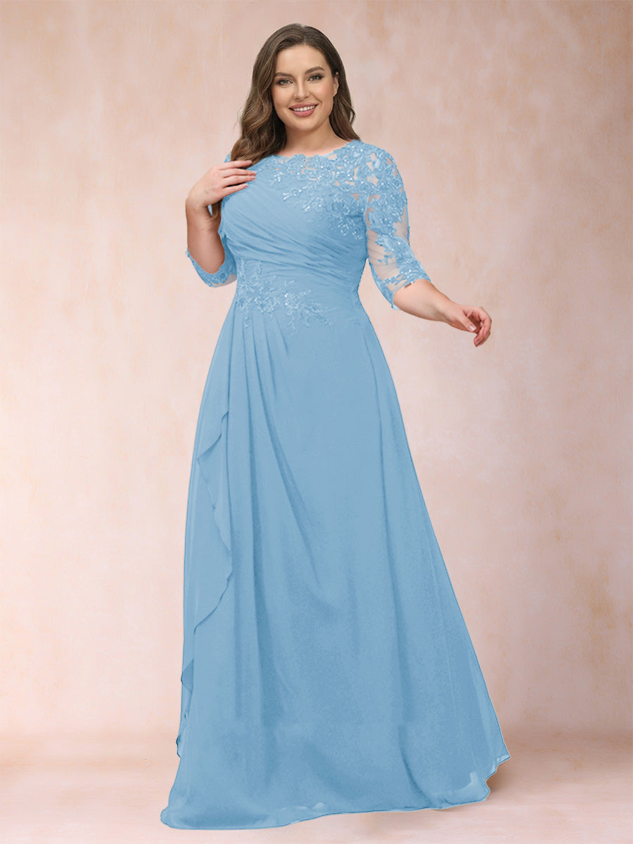 Demi June Sky Blue side view mother of the bride dress