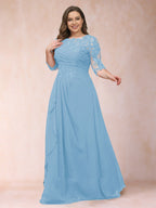 Demi June Sky Blue side view mother of the bride dress