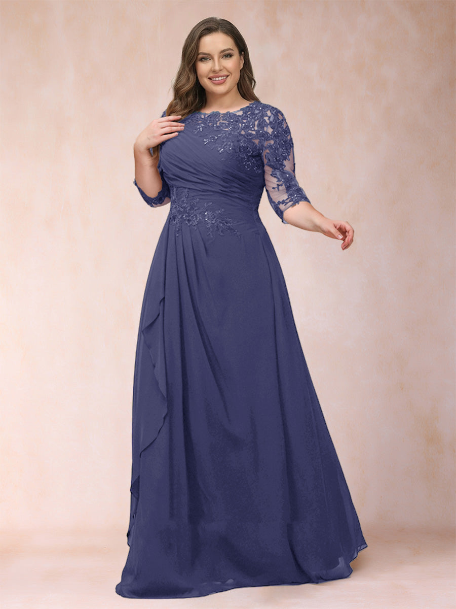 Demi June Dusty Blue back view mother of the bride dress
