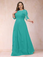 Demi June Turquoise back view mother of the bride dress