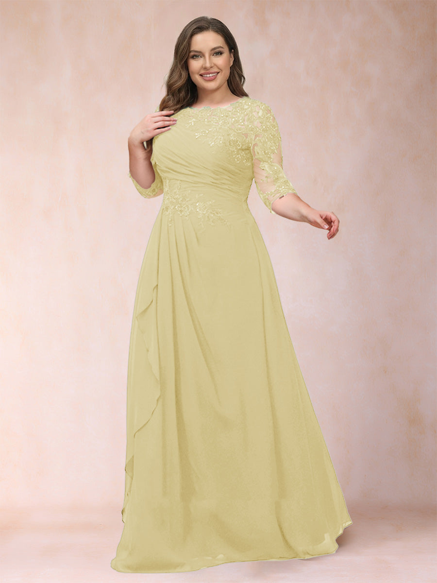Demi June Yellow front view mother of the bride dress
