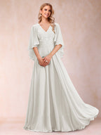Pia Claire Ivory front view mother of the bride dress
