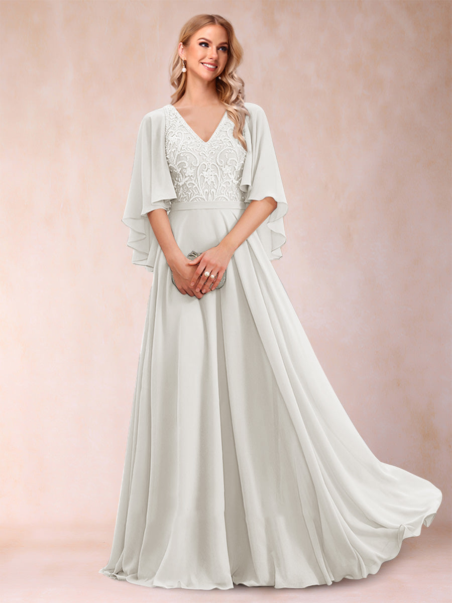 Pia Claire Ivory front view mother of the bride dress