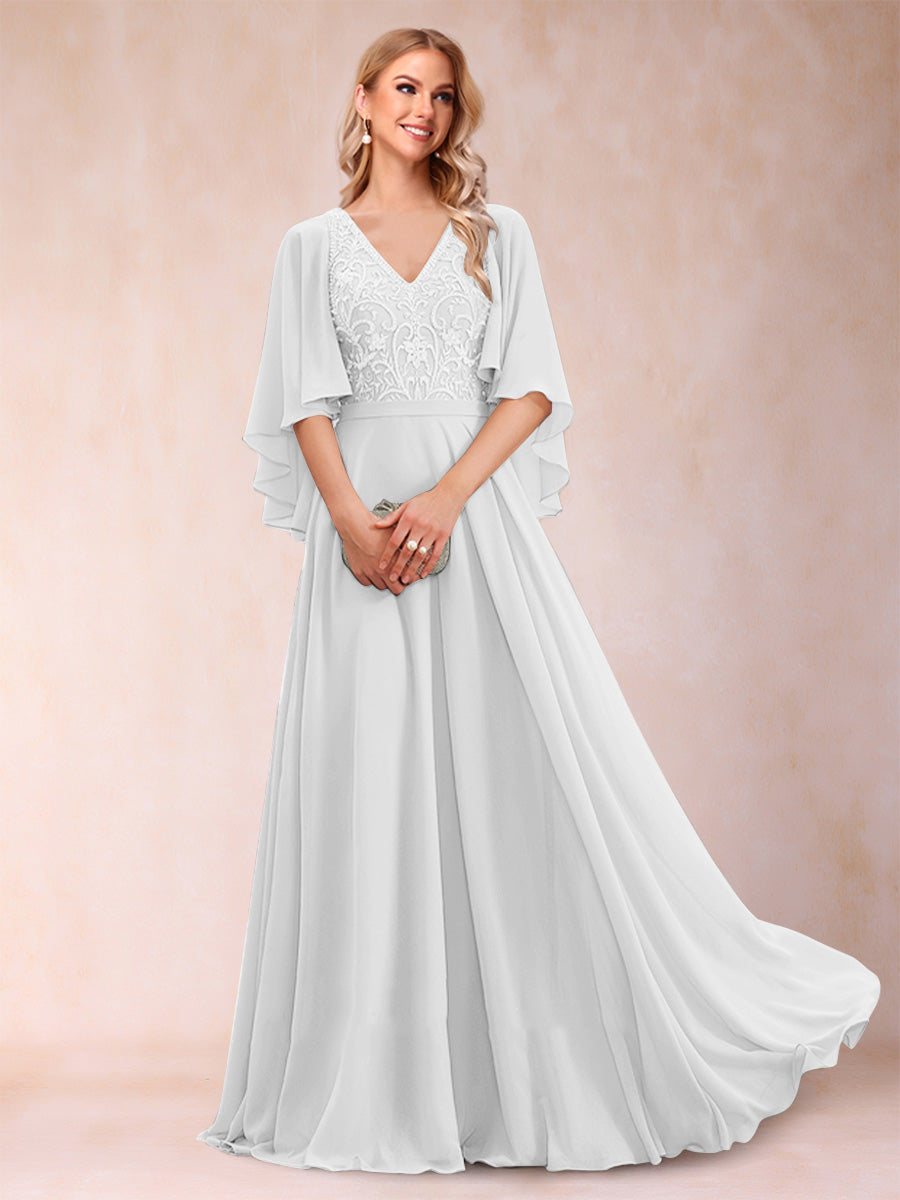 Pia Claire Ivory back view mother of the bride dress