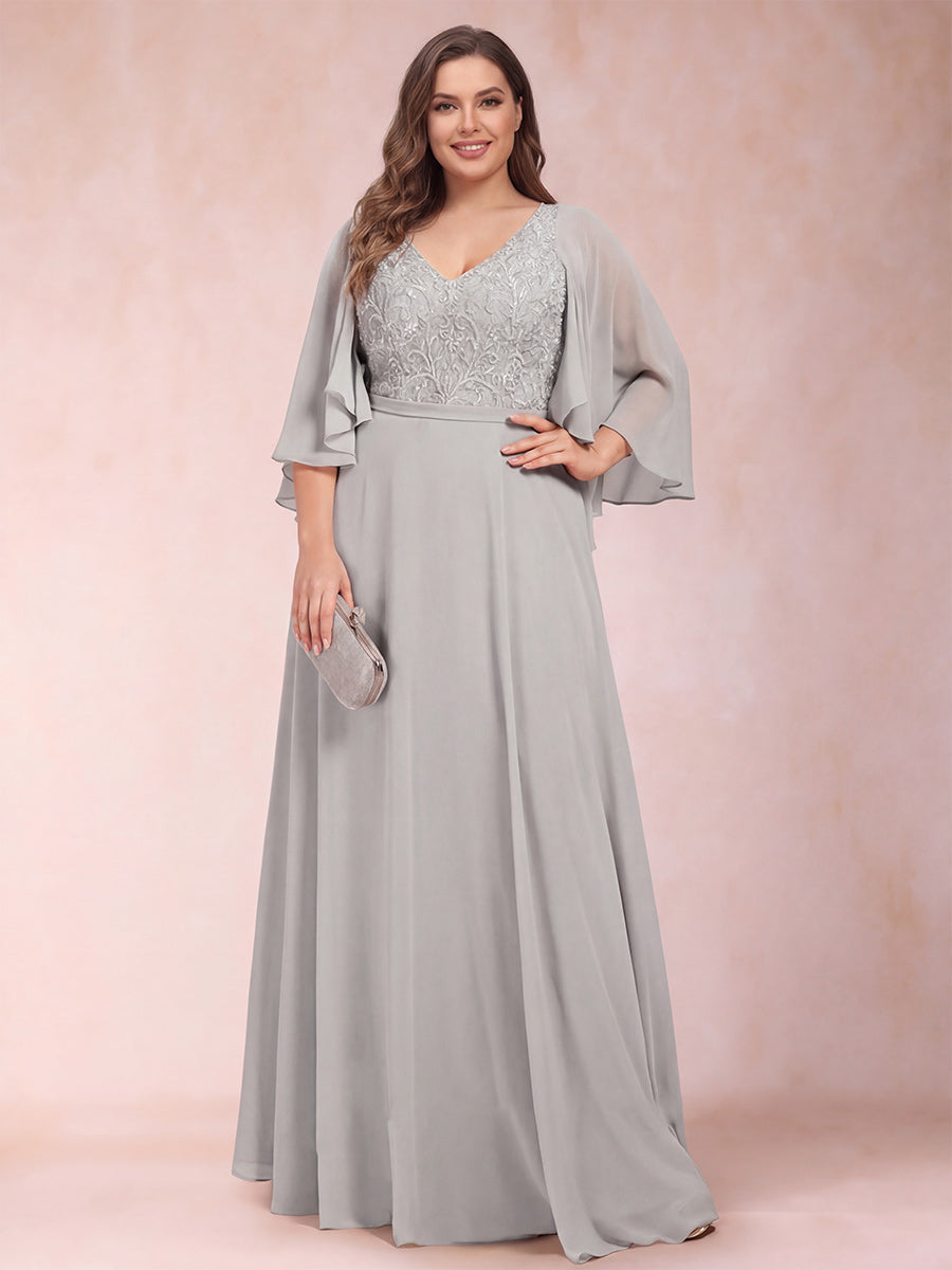 Ysolde Silver front view wedding guest dress