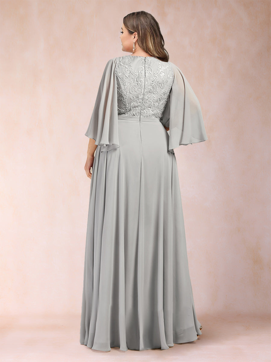 Ysolde Silver back view wedding guest dress
