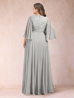 Ysolde Silver back view wedding guest dress