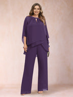 Rita Mae Grape front view mother of the bride dress