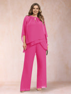 Rita Mae Hot Pink front view mother of the bride dress