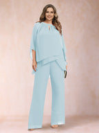 Rita Mae Sky Blue front view mother of the bride dress