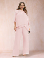 Rita Mae Pearl Pink front view mother of the bride dress