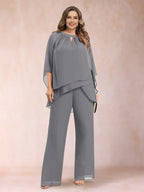 Rita Mae Steel Grey front view mother of the bride dress