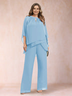 Rita Mae Sky Blue side view mother of the bride dress