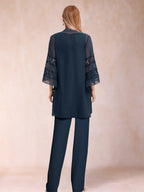 Iris Claire Navy Blue back view mother of the bride dress