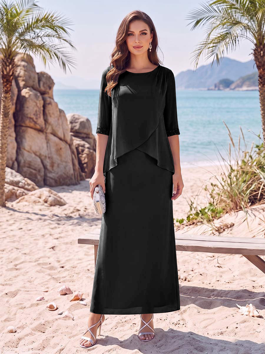 Yvette Dawn Black front view mother of the bride dress