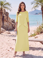 Yvette Dawn Daffodil front view mother of the bride dress