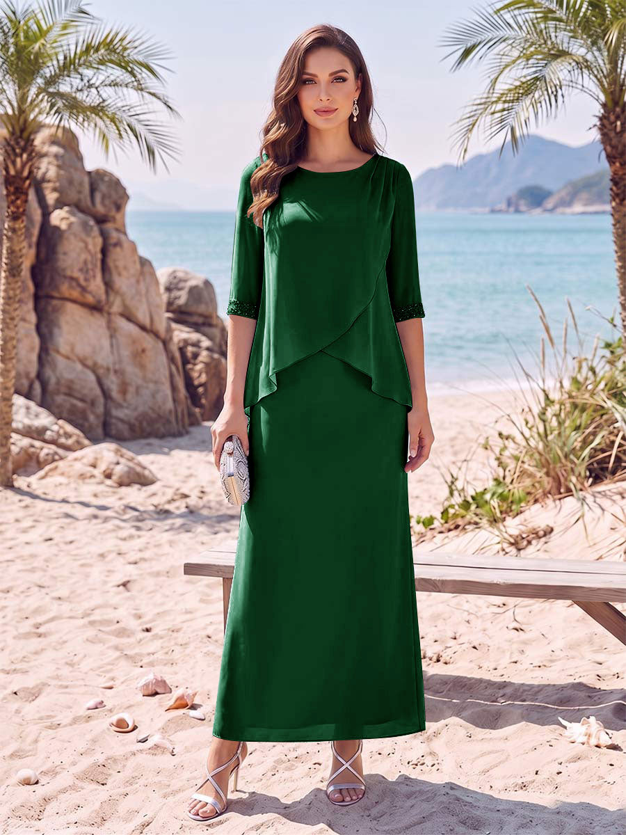 Yvette Dawn Emerald front view mother of the bride dress