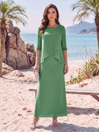 Melisande eucalyptus front view mother of the bride dress