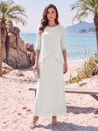 Melisande ivory front view mother of the bride dress