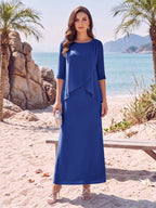 Melisande royal blue alternate front view 2 mother of the bride dress